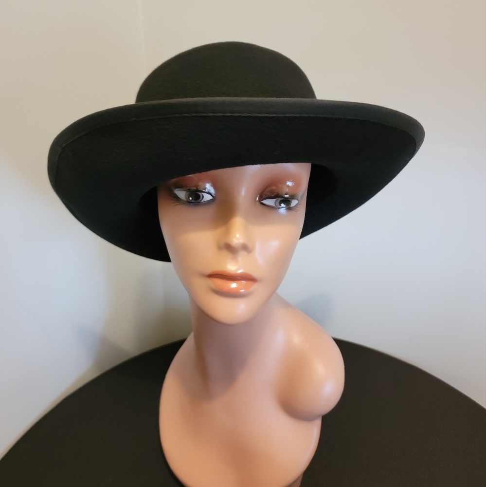 J. Crew 100% Wool Fedora Black Size XL 23" - Picture 2 of 13